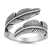 Leaf Open Classic Ring New .925 Sterling Silver Band Sizes 5-10