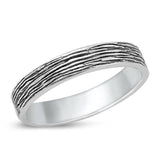 Wood Bark Design Vintage Groove Ring New .925 Sterling Silver Band Sizes 4-10