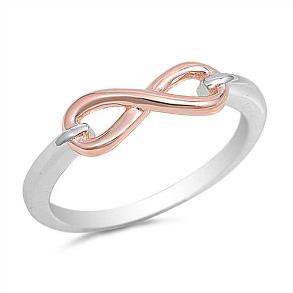 Rose Gold-Tone Infinity Knot Ring New .925 Sterling Silver Band Sizes 4-10