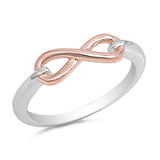 Rose Gold-Tone Infinity Knot Ring New .925 Sterling Silver Band Sizes 4-10