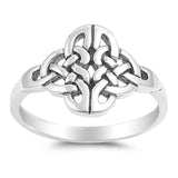 Celtic Knot Unique Cross Ring New .925 Sterling Silver Band Sizes 4-10