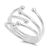 Beaded Ball Polished Ring New .925 Sterling Silver Band Sizes 4-10