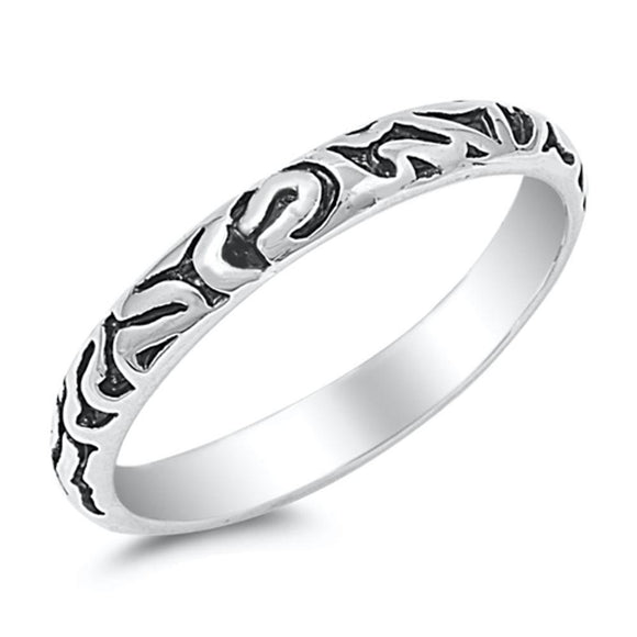 Scroll Design Fashion Ring New .925 Sterling Silver Band Sizes 4-10