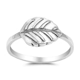 Sideways Leaf Polished Fashion Ring New .925 Sterling Silver Band Sizes 4-10