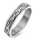 Oxidized Spinner Weave Knot Vine Wedding Ring Sterling Silver Band Sizes 7-13