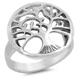 Tree of Life Cutout Classic Ring .925 Sterling Silver Filigree Band Sizes 6-12