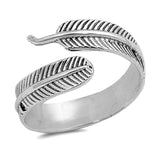 Open Tree Leaf Feather Eternity Ring New .925 Sterling Silver Band Sizes 6-12