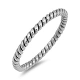 Oxidized Rope Wedding Ring New .925 Sterling Silver Thumb 2mm Band Sizes 2-12