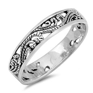 Filigree Cutout Fashion Stackable Ring New .925 Sterling Silver Band Sizes 3-10