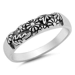 Flower Plumeria Daisy Leaf Ring New .925 Sterling Silver Toe Band Sizes 2-10