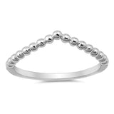 Beaded Chevron Stackable Thumb Ring New .925 Sterling Silver Band Sizes 4-10