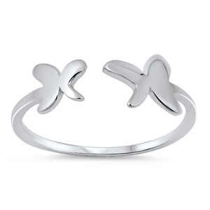 Open Butterfly High Polish Beautiful Ring .925 Sterling Silver Band Sizes 4-10