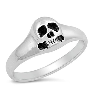 Biker Skull Polished Ring New .925 Sterling Silver Band Sizes 5-12