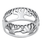 Eternity Tree of Life Cutout Ring .925 Sterling Silver Filigree Band Sizes 6-10