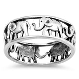 Elephant Animal Ring New .925 Sterling Silver Cute Eternity Band Sizes 6-10