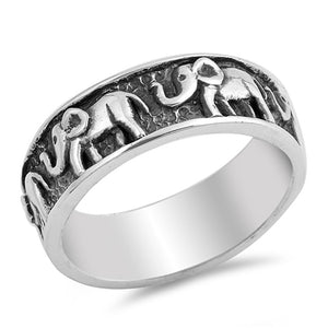 Elephant Animal Ring New .925 Sterling Silver Band Sizes 6-10