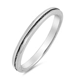 Simple Grooved Promise Wedding Ring New .925 Sterling Silver Band Sizes 4-9