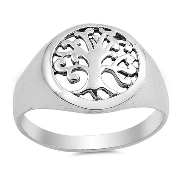 Filigree Tree of Life Cutout Ring New .925 Sterling Silver Band Sizes 5-10