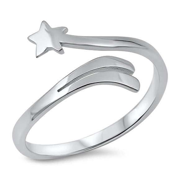 Open Shooting Star Cute Wholesale Ring New .925 Sterling Silver Band Sizes 4-10