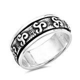 Celtic Swirl Spinner Wedding Ring New .925 Sterling Silver Band Sizes 5-9