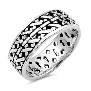 Celtic Knot Weave Ring New .925 Sterling Silver Band Sizes 6-10