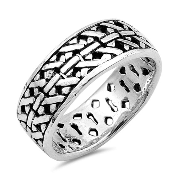 Celtic Knot Weave Ring New .925 Sterling Silver Band Sizes 6-10