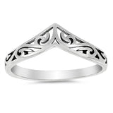 Filigree Celtic Chevron Thumb Ring 925 Sterling Silver Victorian Band Sizes 3-13