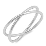 Criss Cross Fashion Infinity Knot Ring New .925 Sterling Silver Band Sizes 4-10