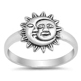 Sun Moon Universe Space Fashion Ring New .925 Sterling Silver Band Sizes 4-10