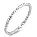 Thin Diamond-Cut Stackable Wedding Ring New .925 Sterling Silver Band Sizes 2-10