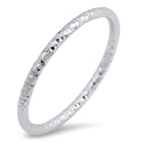 Thin Diamond-Cut Stackable Wedding Ring New .925 Sterling Silver Band Sizes 2-10