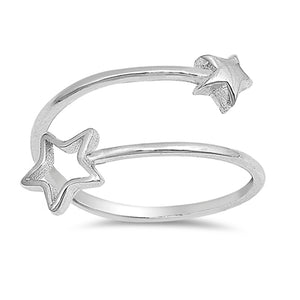 Thin Open Shooting Star Adjustable Ring New .925 Sterling Silver Band Sizes 4-10