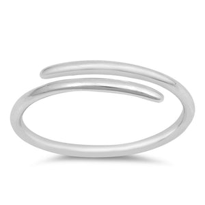 Thin High Polish Criss Cross Open Bar Ring .925 Sterling Silver Band Sizes 2-12