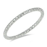 Diamond-Cut Stackable Thin Wedding Ring New .925 Sterling Silver Band Sizes 4-12