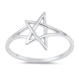 Pentagram Star Ring New .925 Sterling Silver Criss Cross Knot Band Sizes 4-10