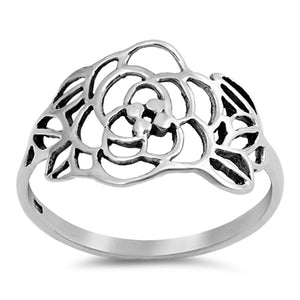 Filigree Flower Vintage Style Victorian Leaf 925 Sterling Silver Ring Sizes 4-10