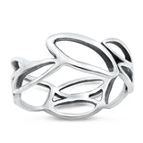 Eternity Abstract Leaf Cutout Filigree Ring .925 Sterling Silver Band Sizes 4-10