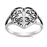 Celtic Filigree Heart Cross Promise Ring New 925 Sterling Silver Band Sizes 4-10