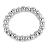 Flexible Stretchable Stackable Bead Ring New 925 Sterling Silver Band Sizes 5-10