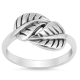 Criss Cross Tree Leaf Infinity Design Ring .925 Sterling Silver Band Sizes 4-10