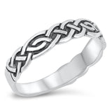 Celtic Knot Criss Cross Braid Wedding Ring .925 Sterling Silver Band Sizes 4-12