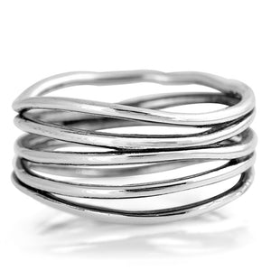 Oxidized Stacked Bar Knot Wide Wedding Ring New 925 Sterling Silver Open Band Sizes 4-13