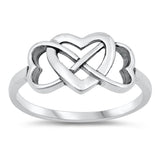 Beautiful Celtic Knot Promise Heart Clover Ring New .925 Sterling Silver Band Sizes 4-10