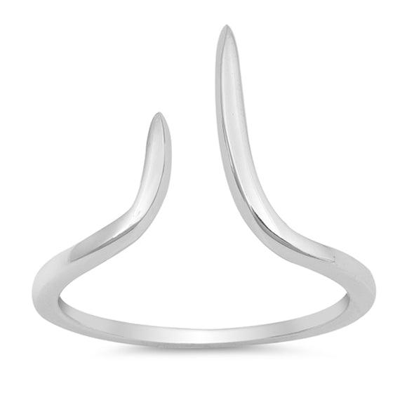 Open Pointed Wave Chevron Thumb Ring New .925 Sterling Silver Band Sizes 4-10