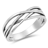 Oxidized Criss Cross Infinity Knot Ring New .925 Sterling Silver Band Sizes 4-12