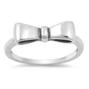 Oxidized Bow Ribbon Gift Knot Fashion Ring .925 Sterling Silver Band Sizes 4-12