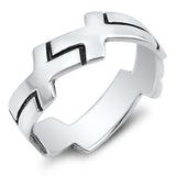 Eternity Cross Wrap Christian Purity Ring .925 Sterling Silver Band Sizes 5-12