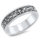 Oxidized Cross Vine Dove Parable Bible Ring .925 Sterling Silver Band Sizes 5-10