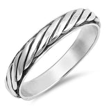 Rope Eternity Twisted Thumb Ring New .925 Sterling Silver Band Sizes 6-12