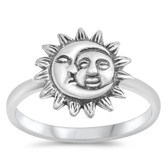 Sun and Moon Wholesale Ring New .925 Solid Sterling Silver Band Sizes 4-10